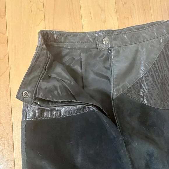 Danier Leather and Suede Pencil Skirt in Black - Picture 7 of 8